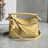 Loewe Mini Puzzle Bag In Grained Calfskin Yellow