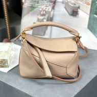 Loewe Mini Puzzle Edge Bag In Grained Calfskin Apricot