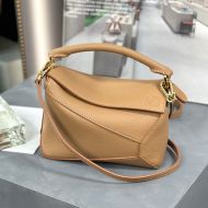 Loewe Mini Puzzle Edge Bag In Grained Calfskin Camel