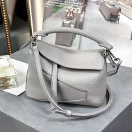 Loewe Mini Puzzle Edge Bag In Grained Calfskin Grey