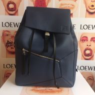 Loewe Puzzle Backpack In Grained Calfskin Navy Blue