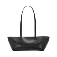 Loewe Puzzle Fold Cropped Bag In Shiny Calfskin Black