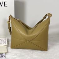 Loewe Puzzle Fold Pouch In Nappa Calfskin Military Green