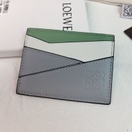 Loewe Puzzle Plain Cardholder In Classic Calfskin Grey/White