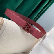 Loewe Reversible Anagram Belt Epsom Calfskin In Burgundy