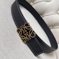 Loewe Reversible Anagram Belt Togo Calfskin In Black