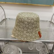 Loewe Reversible Anagram Bucket Hat Jacquard and Nylon In Green/Beige