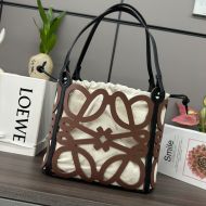 Loewe Small Anagram Tote In Cut-Out Calfskin Brown