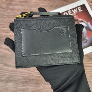 Loewe Small Coin Cardholder In Grained Calfskin Black