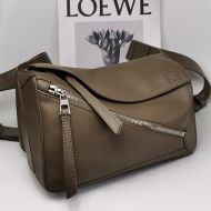 Loewe Small Puzzle Bumbag In Classic Calfskin Khaki