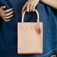 Loewe Small Standard A5 Tote In Sleek Calfskin Khaki