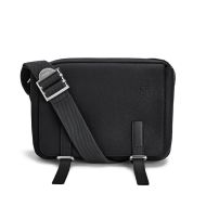 Loewe XS Military Messenger In Grained Calfskin Black