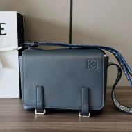 Loewe XS Military Messenger with Jacquard Strap In Smooth Calfskin Navy Blue