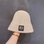 Loewe Anagram Knit Beanie Hat In Beige