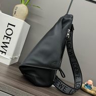 Loewe Anton Sling with Jacquard Strap In Smooth Calfskin Black