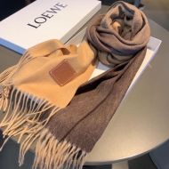 Loewe Color Block Cashmere Scarf In Camel/Multicolor