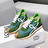 Loewe Flow Runner Sneakers Unisex Nylon And Suede In Light Green/Green