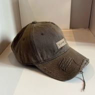 Loewe Logo Baseball Cap Denim In Brown