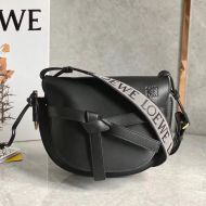 Loewe Mini Gate Dual Bag with Jacquard Strap In Soft Calfskin Black