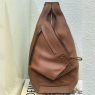 Loewe Small Anton Backpack In Grained Calfskin Brown